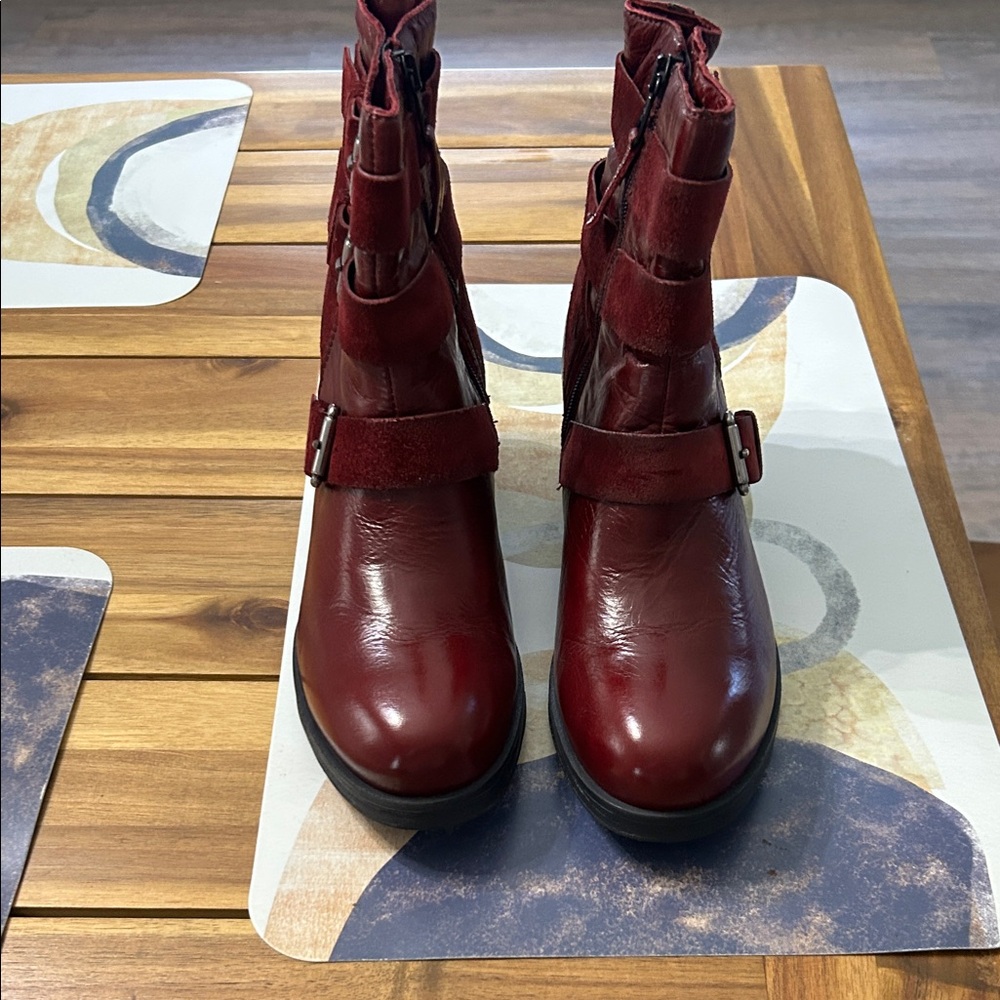 Miz Mooz Skye Ruby Red Moto Boots